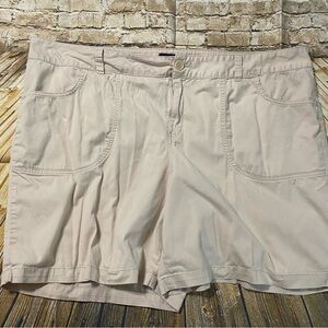 Lane Bryant Beige Khaki Flat Front Chino Shorts